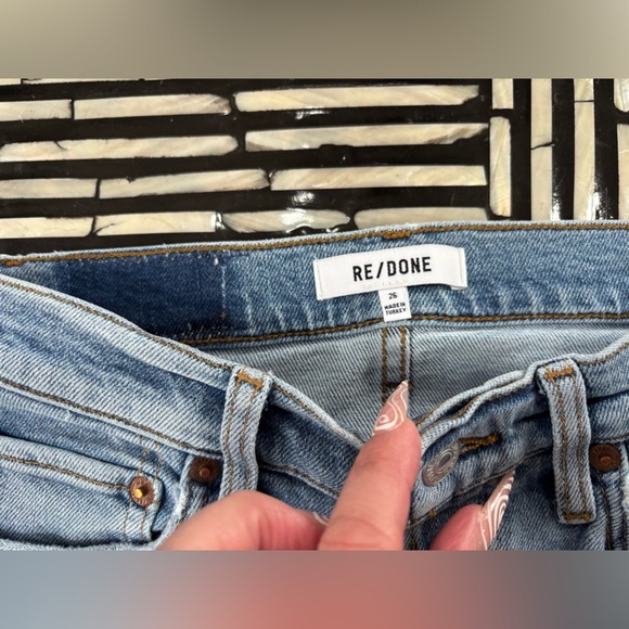 NWT. RE/DONE Originals High Rise Ankle Crop Stretch in Mid 90s Wash. Size 26 - Picture 11 of 11